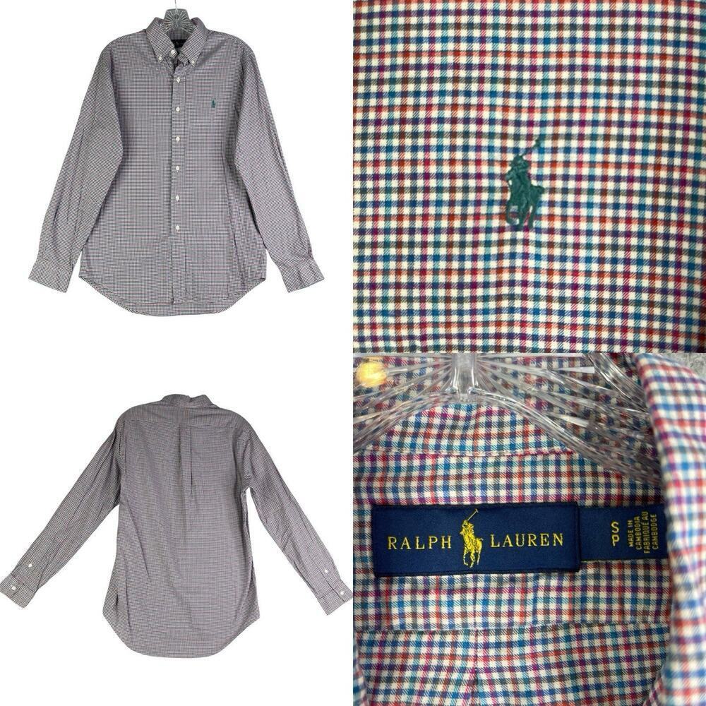 Polo Ralph Lauren Shirt Oxford Men's Small S Plaid LS Button Down Multicolor